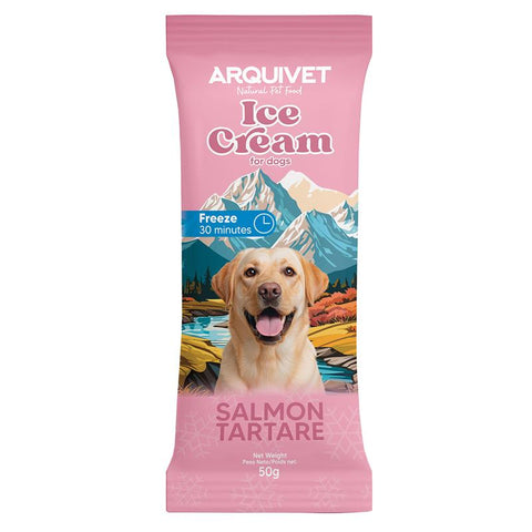 Helado "polo" para perros (Tartar de Salmón)